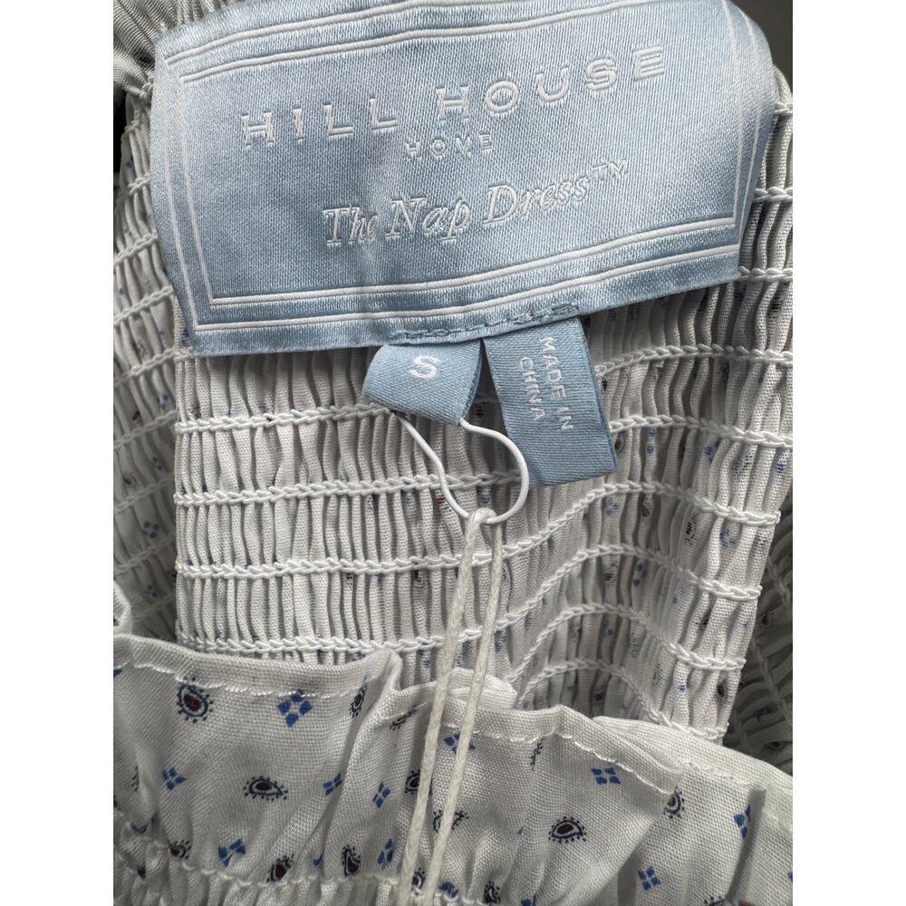 Hill House Nesli Nap Midi Dress White Ruffled Smocked Tiered Short Sleeve Sz S - Picture 2 of 4